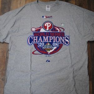 *BRAND NEW* 2008 Phillies Championship T-Shirt, Men's Size XL, Gray